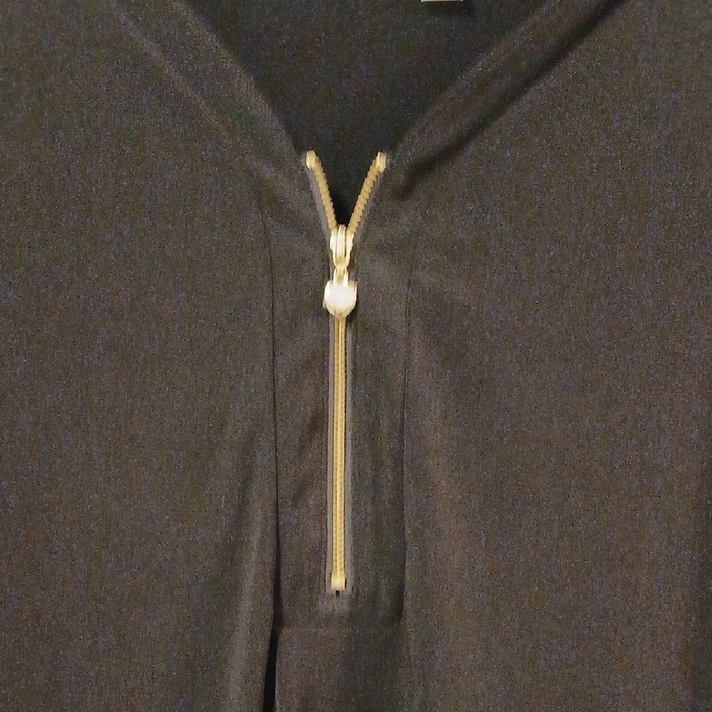 EUC SUSAN GRAVER Black Zippered Women's Top - Picture 3 of 7